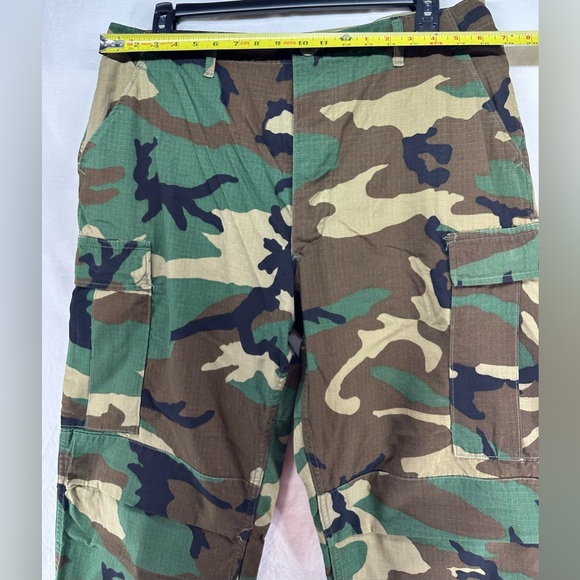 Vintage US Military Pants Men's L Long Woodland Camo Ripstop Hot Weather Cargo - Picture 12 of 16